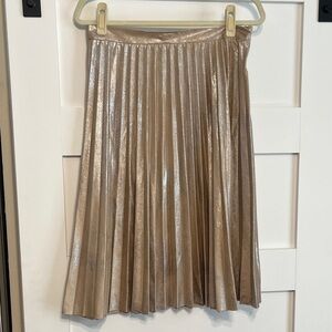 Maeve Metallic Pleated A-Line Skirt